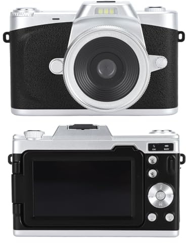 Fotocamera Digitale da 68MP, Fotocamera per Vlogging 4K con Zoom Digitale 20X, Fotocamera Compatta Tascabile con Messa a Fuoco Automatica con Schermo Flip a 180°, Obiettivo (BLACK)