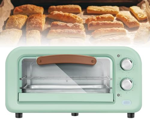 Horno eléctrico pequeño doméstico de 12 litros, máquina para Hornear Pan Multifuncional, Temperatura Ajustable de 90-230 ℃ y Temporizador de 60 Minutos, con Bandeja para Hornear y Rejilla de Alambre