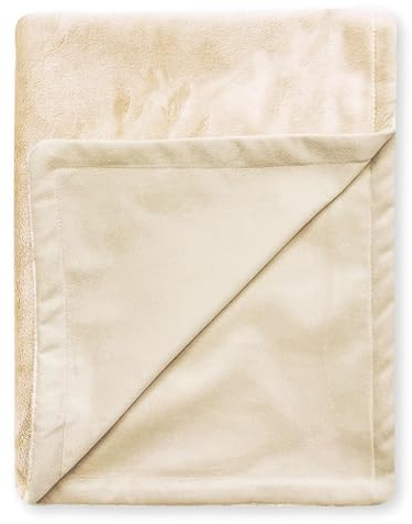 4L Textil Hundedecke flauschig für kleine Hunde und Katzen Katzendecke Hundedecke für unterwegs Kuscheldecke Hund Katzen Kuscheldecke Sofaschutz waschbar beige 120x90