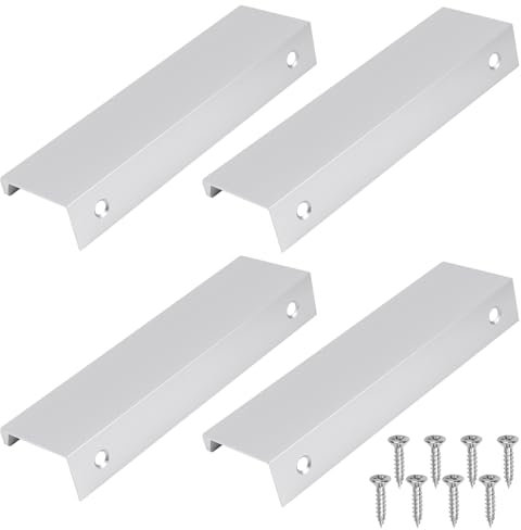 4 maniglia moderne per porte nascoste - Armadi in alluminio argento, cassetti per mobili