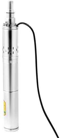 Pompa per Pozzi Profondi in Acciaio Inox 370W, 24V Pompa d'Acqua Sommergibile Portata Max 65 m, Pozzi Profondi, Terreni Agricoli, Irrigazione, Giardino