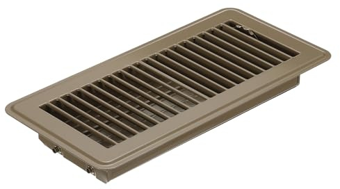 PATIKIL 10 X 4 Pulgadas Rejilla de Suelo, 1 Pieza Cubierta de Ventilación de Aire Resistente de Acero Ajustable Decorativa Rejillas de Suelo Fáciles de Ajustar, Marrón