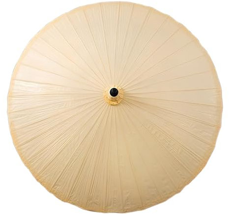 XUQQU Parapluie en Papier Huilé De Style Rétro, Parasol De Plage, Parasol De Jardin Fait Main De 200 Cm, Parasol Décoratif D'extérieur (Poteau en Bambou Φ35 Mm)(White)
