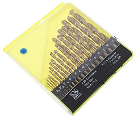 SHINEOFI 19piezas Brocas De Acero De Alta Brocas Helicoidales De Kit Para Trabajos De Perforación Madera y Metal