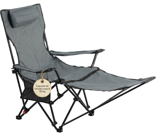 Stagecaptain CSF-600 MKII Campingsessel mit Fußstütze, klappbar, Grau