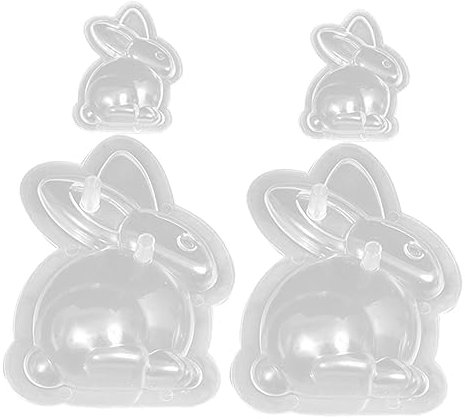 LABRIMP Molde de Plástico para Chocolate Forma de Conejo, 4 Piezas para Hornear en Pascua