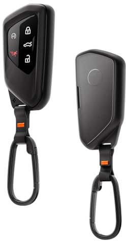 Spigen Volkswagen Schlüsselhülle [1 Stück], TPU Schlüsselgehäuse, Autoschlüssel Hülle für VW, Skoda mit Karabiner und Riemen, Kompatibel mit VW Smart Key Fernbedienung Cover Zubehör - Schwarz | [1 Paket] Kompatibel mit Golf ID4 Tiguan Atlas Smart Key Fobs