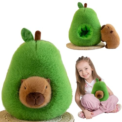 Eymobad 35cm 2-in-1 Capybara-Avocado Kuscheltier Capybara Kuscheltier Softes Stofftier Puppe für Mädchen & Jungen