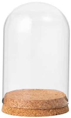 Cupola in vetro con base in legno, Centrotavola da tavolo a forma di campana in vetro, 8-9 cm x 10-18(9cmx12cm)
