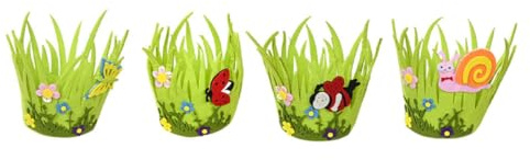 Ciieeo Cestas de Huevos de Pascua de Tela No Tejida 4 Piezas, Coloridas y Ecológicas, Cesta Redonda para Decoración de Pascua y Almacenamiento de Dulces en Jardín