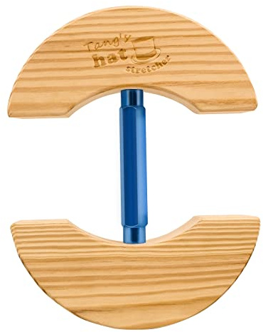 Tang's Wooden Hat Stretcher One Size Unisex Adults Hat Shaper with Adjustable Turnbuckle Suits for All Hats, Blue, L
