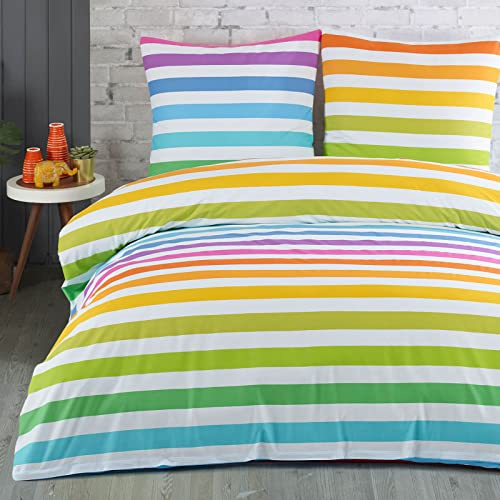 Buymax Bettwäsche 200x200 cm – Bettwäsche Set 3-teilig 200 x 200 cm, Renforcé 100% Baumwolle, Bettbezug mit 2 Kissenbezügen 80x80 cm, Oeko-TEX, Reißverschluss, weich und atmungsaktiv