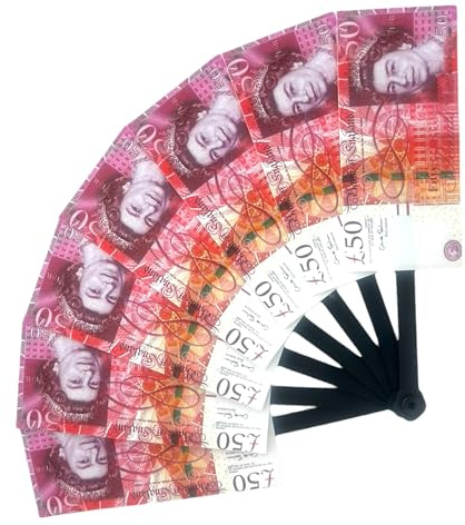 50 Pound Note Design Folding Hand Fan - London Souvenir