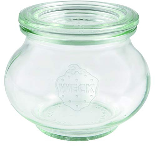 WECK Gläser Schmuckgläser #902 250 ml (12 Stück, inkl. Klammern + Gummis, Deckel ø 60 mm, Einmachgläser, Dessertgläser, Marmeladengläser) 58310