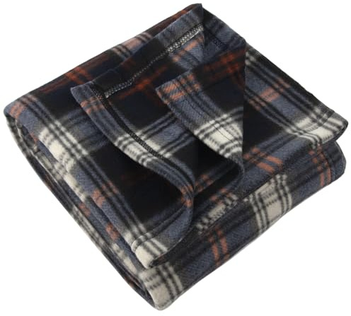 Trail maker 50x60 Throw Blankets, Plaid Fleece Throw Blankets for Bedroom, Couch, Livingroom, Chair, Pets, Outdoors (Black)