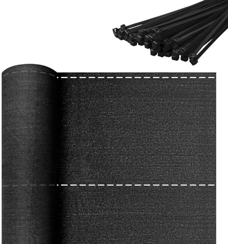 Aufun Windschutz Zaunblende Sichtschutz Sonnenschutz 1.8x10m,Anthrazit | Schattiernetz Tennisblende aus HDPE 150 g/m² Schattiergewebe für Garten, Balkon