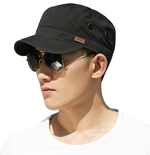 Comhats Herren Military Army Cap Sonnen Wandernhut Sport Baseballcap Schwarz M