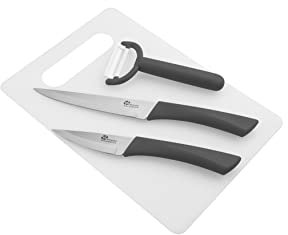 Pradel Excellence, Pust001017 - Set di posate con tagliere + 2 coltelli + pelapatate in scatola colore