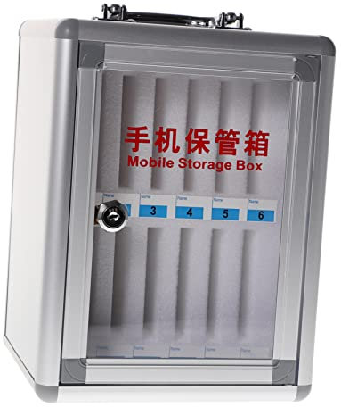 TOYANDONA Wall-mounted Cell Phone Storage Cabinet 12 Lockable Slots Aluminum Alloy Organizer for Classroom and Office Use Mobile Phone Management Box