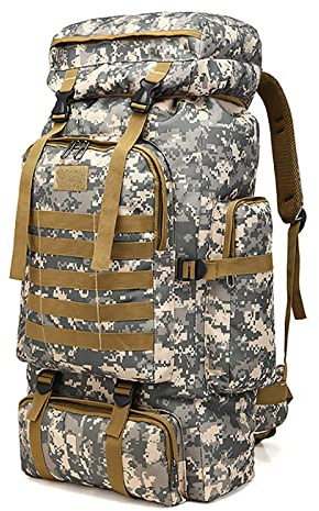 Kabxhueo Rucksack Groß 80l Outdoor wanderrucksack fur Herren Wasserdicht Militär Armee Rucksack Camouflage taktischer Rucksack Notfall Survival rucksäcke Backpack für Wandern Trekking Camping
