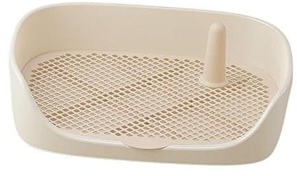 rockible Dog Toilet Training Potty Tray Training Pad Toilettes Loo Appartement Litière Bac à litière pour Animaux de Compagnie Potty Trainer pour Bunny, Beige 40x30x11cm
