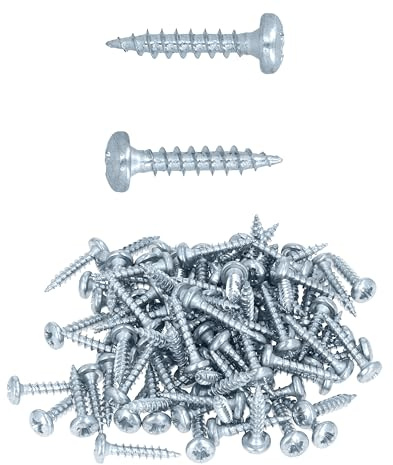 HELPMATE - Lot de 100 vis à bois à tête bombée 4,0 x 20 mm galvanisées – Vis à bois avec entraînement PZ2 et filetage complet – Pour la fixation de ferrures