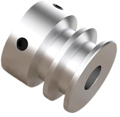 CHANCS Doppelt gerillte V-förmige Riemenscheibe 30mm OD 12mm Riemenscheibe mit festem Durchmesser aus Aluminiumlegierung für Motorwellenantrieb 6mm(1/4) PU-Rundriemen