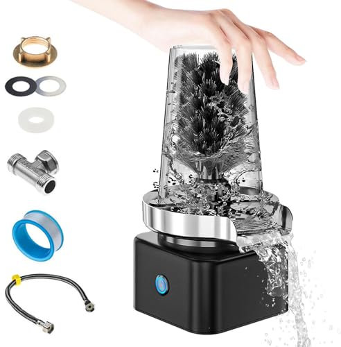 Automatic Electric Cup Washer for Kitchen Sink, Lass Rinser with High Pressure, Cup Brush & Supercharged Nozzle - Ideal for Bar, Coffee Shop, Glass Rinser Cup Cleaner