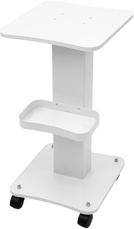 Friseur Wagen, Kosmetikwagen Mit Rollen, Trolley Rolling Cart, Wagen Mit Rollen, Multifunktionaler Schönheitswagen Rollwagen mit hoher Tragfähigkeit Weiß Holz Metall ABS