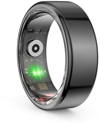 findtime Smart Ring Smartringe für Herren und Damen Smart Ring Android Fitness Ring Tracker Schrittzähler Schlafmonitor Herzfrequenzmessung Gesundheitsüberwachung Datenaufzeichnung für verschiedene Sportarten, FS1SHSMSW9