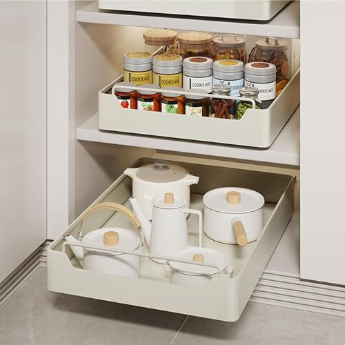 Shunfaji Gewürzregal Ausziehbar Schrank Organizer, Gewürzregal Schublade Ausziehbar Küchenschrank Organizer Teleskopschublade Küchen Organizer Für Kühlschrank, Schränke, Regale, Spülbecken (30CM)