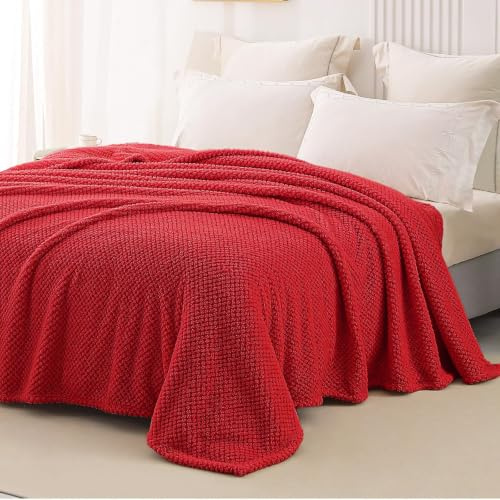 Whale Flotilla Kuscheldecke Decke Flauschig Sofadecke 220x240 cm | Rot, Fleecedecke, Weiche und Warme Wohndecke Tagedecke für Jahreszeiten, Leicht und Kuschelig