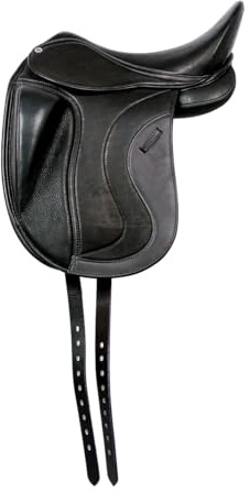 Sazaar Tack English Dressage Cow Leather with Full Covered Softie Horse Saddle 13 to 19 Black ST-028 (13 Seat)
