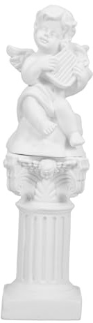 PRETYZOOM Estatua de Ángel de Resina Pequeña para Decoración de Escritorio Figura Clásica con Diseño de Columna Romana para Hogar Oficina y Regalos Cumpleaños