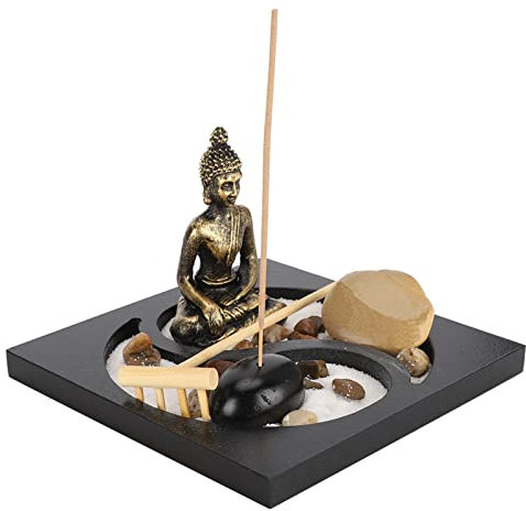 Leopacat Sand Tray Therapy Kit, Meditation Mini Zen Garden Set, Zen Sand Garden for Desk Crafted Therapy Tray Sand for Home Office Desk Accessories Resin Craft Decor Decoration Widely