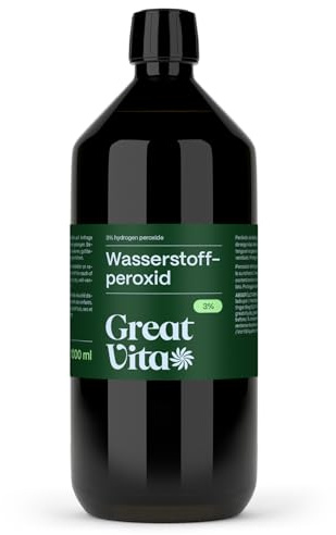 GreatVita Wasserstoffperoxid 3x 1000 ml - 3% Lösung | Hochreine Qualität, ohne Stabilisator | Vielseitig einsetzbar für Haushalt und technische Anwendungen