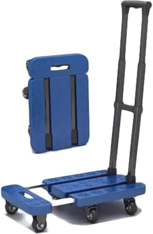 roulement de roulettes Chariot à plate-forme Chariot extensible avec 6 roues Chariot pliable en métal à plateau Chargement de 136 lb Chariot de déménagement à domicile Chariot à plateau(Blue)