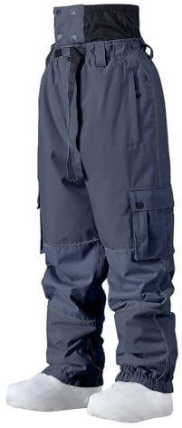HAOLEI Skihose Damen Wasserdicht Hosenträgerhose Schneehose Winddichte Softshellhose Warme Gefütterte Trekkinghose Atmungsaktive Schnelltrocknende Thermohose Wanderhose Winter Ski Pants Women