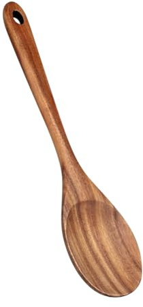 Langer Holz-Kochlöffel, großer Rührlöffel aus Teakholz, antihaftbeschichtet, Rührutensilien, Bauernhaus, Küchenwerkzeug zum Backen