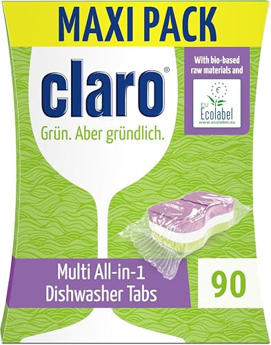 claro Multi All-in-1 – 90 pastiglie per lavastoviglie – senza fosfati, ecologico e vegano – pellicola solubile in acqua