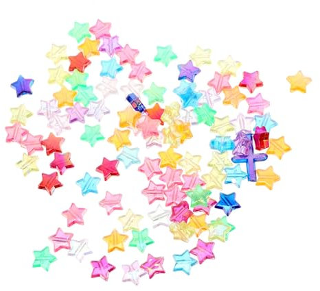 WEKAMOS 6taschen Acryl Perlen Mit Herz Und Sternformen Schmuck Bastelmaterial Für Armbänder Halsketten Dekorationen Und Partyzubehör Vielseitig Einsetzbar Und Kinderfreundlich