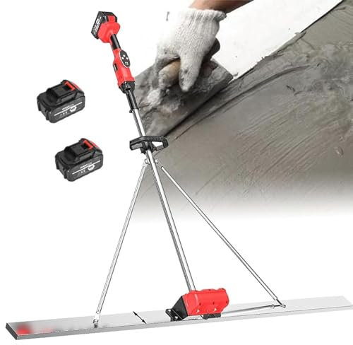 Massetto in Calcestruzzo Potente Utensile elettrico per la finitura del calcestruzzo, 2 batterie, 6000 giri/min, 150/180 cm, livellatore per superfici in calcestruzzo, macchina vibrante per