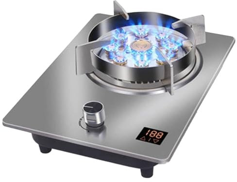 Gaziniere Gaz Portable 7,2 KW 1 Brûleur – Cuisinière À Gaz en Acier Inoxydable, avec Fonction Minuterie Cuisinière À Gaz De Camping, Cuisinières À Gaz De Table Et Encastrées(LPG)