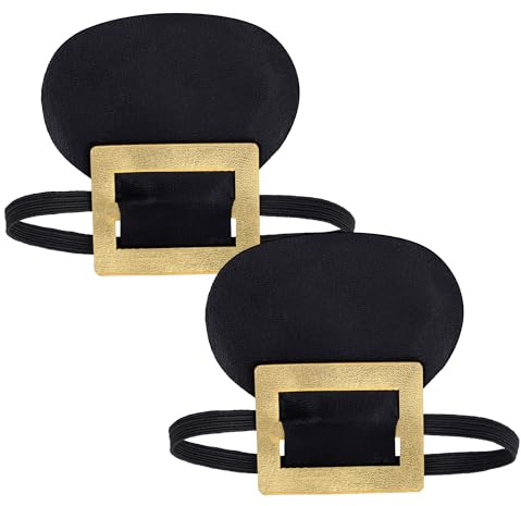 Hmxpls Gold Colonial Shoe Buckle, Historical Shoe Covers, Historic Pilgrim Costume Accessories for Halloween Cosplay Party Dress up