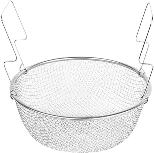 CHUNXVLI Espumadera De Cocina Coladores Coladores De Alimentos Malla Fina Cocina Cesta para Freír Tamiz Cocina Colador Tamiz De Metal Durable para Cocinar Y Freír(22CM)