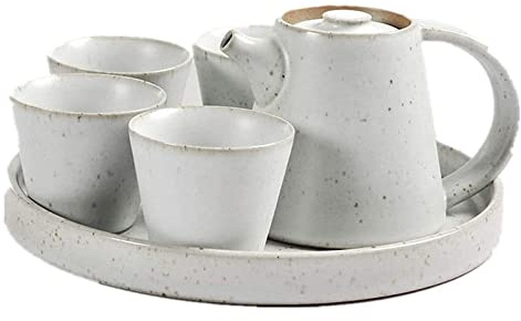 BOSHYUM Ensemble de Tasses à café Ensemble de Tasses à thé Ensemble de thé de Style Japonais 6 pièces Ensemble de Tasses à café Théière avec Plateau et Service de Tasses à thé