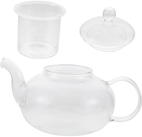 GLEAVI Tetera de Vidrio con Infusor para Cocinas de Inducción y Gas Hervidor para y Vino Caliente Accesorio de Hogar Práctico