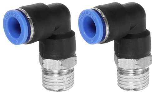 QUARKZMAN 2 Stück 90 Steckverbinder G 8mm Rohr OD x 1/4 NPT Innengewinde Winkel Fitting Quick Connect LuftschlauchPush Lock Connector Für Wasser Gas Öl Rohr