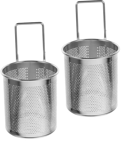 Alipis Doppio Cestello per Cottura Pasta in Acciaio Inox Resistente ad Alta Temperatura, Filtro Multipurpose per Verdure e Pasta, Set 2 Pezzi per Filtrare e Friggere