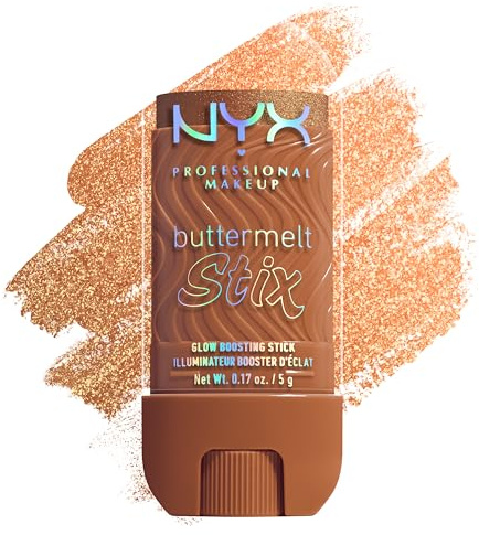 NYX Professional Makeup Buttermelt Stix, Glow Boosting Highlighter Stick mit Sheabutter & butterweicher Textur für natürlichen Glazed-Glow, wischfest & bis 8h Halt, Farbe: Melt You Later